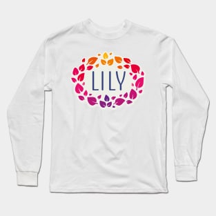 Lily name with colorful leaves Long Sleeve T-Shirt